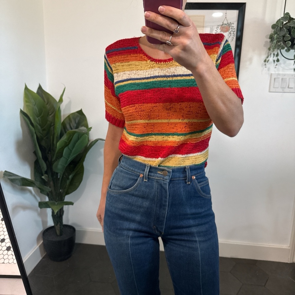Colorful Striped Knit Tee